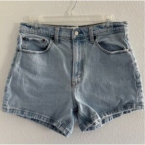 Abercrombie & Fitch Shorts Womens 30/10 Light Wash The Mom Short 90s High Rise